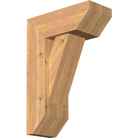 Ekena Millwork Traditional Slat Smooth Bracket w/ Offset Brace, Western Red Cedar, 7 1/2"W x 18"D x 26"H BKT0806X18X26TRA06SWR